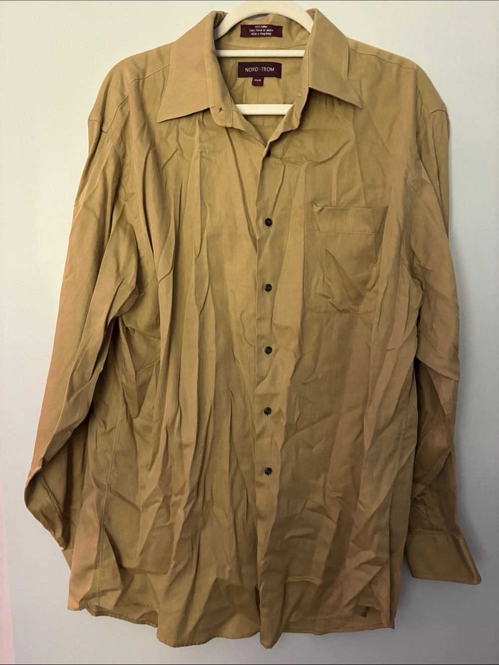 Nordstrom Men’s Tan Long-Sleeve Button-Up Shirt